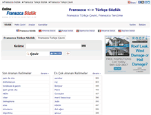 Tablet Screenshot of fransizcasozluk.net